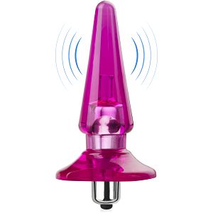 Różowy korek analny z wibracjami żelowy plug 7 wibracji – 70644032