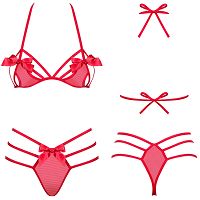 Obsessive zmysłowy czerwony komplet bielizny Giftella - 74664725 - 4