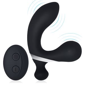 Wibrujący czarny masażer prostaty z wypustką 11 programów + pilot - 76085600