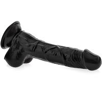 Sztuczny realistyczny penis długie dildo czarne 17,5 cm - 73834446 - 2