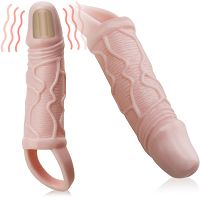 Samowibrująca nakładka na penisa pogrubia wydłuża pieści - 77248994 - 4