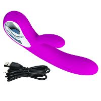 Silikonowy fioletowy wibrator 12 funkcji masażu i wypustka do łechtaczki - 78058078 - 3
