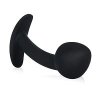 Silikonowy wygięty korek analny z rączką 8,6 cm - 78756002 - 2