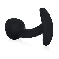 Silikonowy wygięty korek analny z rączką 8,6 cm - 78756002 - 3