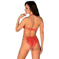 Obsessive czerwone body z otwartym krokiem Rediosa - 79449108 - 2