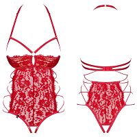 Obsessive czerwone body z otwartym krokiem Rediosa - 79449108 - 4