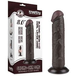 Dildo 20 cm superrealistyczny penis z przesuwną skórą - 70314466