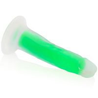 Zielone fluorescencyjne dildo penis 14 cm świeci w ciemności - 74750883 - 3