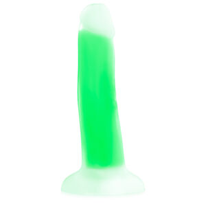 Zielone fluorescencyjne dildo penis 14 cm świeci w ciemności - 74750883
