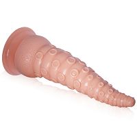 Giętkie teksturowane cieliste dildo 21 cm w kształcie macki - 79291470 - 2