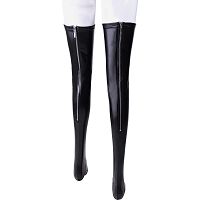 Kryjące grube pończochy erotyczne z efektem wet skin zapinane na zamek r. M - 72635560 - 2