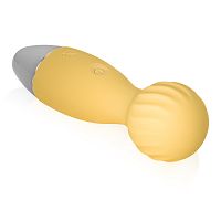 Żółty mini wand masażer 12 funkcji wodoodporny 14 cm - 78419081 - 5