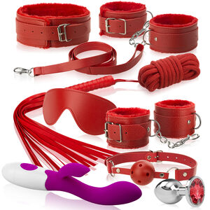 Zestaw dla Par: Akcesoria BDSM, Wibrator z Wypustką, Korek Analny z Kryształkiem - 79854253