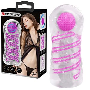 Żelowy ciasny masturbator męski z masującą kulką sztuczna pochwa - 74583313