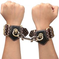 Rebellion eleganckie skórzane kajdanki na ręce dodatek BDSM - 73400331 - 2