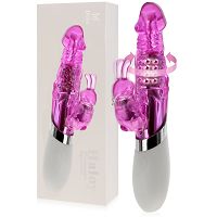 Mocny wibrator królik 6 funkcji z wirującymi kulkami stymulującymi orgazm - 77035472 - 5