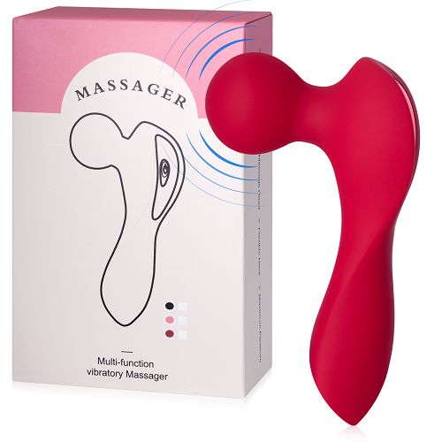 Czerwony mini masażer dla kobiet wand 10 opcji wibracji - 78493416