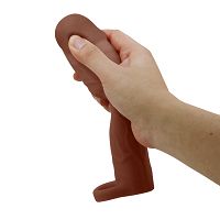 Brązowa realistyczna nakładka powiększająca penisa + 7,6 cm - 73726611 - 5