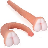 Realistyczny masturbator z otworem analnym i penisem 41 cm - 73730385 - 4