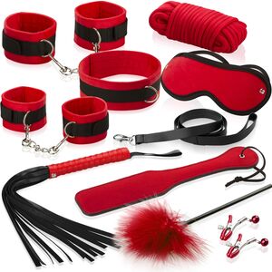 MEGA DUŻY ZESTAW EROTYCZNY BDSM BONDAGE Z POLARU - 78940018