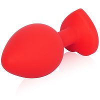 Czerwony korek analny z błyszczącym serduszkiem 8,2 cm - 72203469 - 2