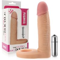 Wibrujący strap-on analny zakładany na penisa ring erekcyjny – 70397008 - 2