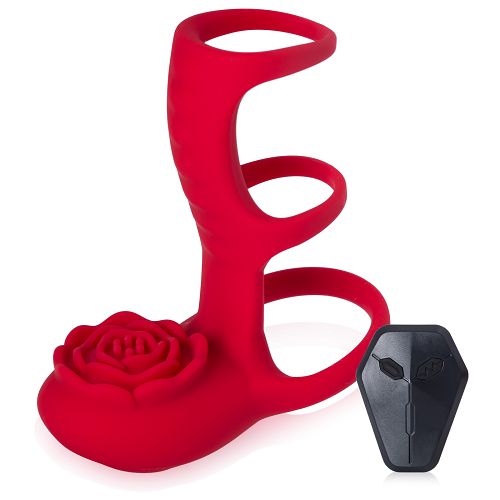 Wibrująca nakładka na penisa z wypustką do łechtaczki - 76849526