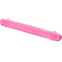 Double dong super elastyczny podwójny penis lesbijski żelowe dildo - 79917621 - 3