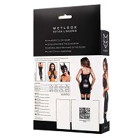 Glossy Nelly Wetlook czarna sukienka z koronką - 79915299 - 5