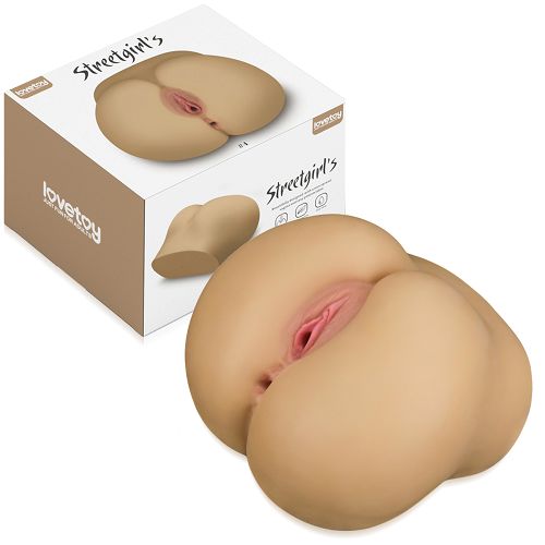 Realistyczny cielisty masturbator męski sztuczna pochwa i anus - 79158238