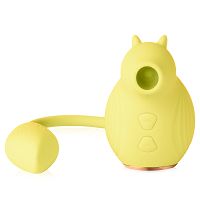 Wibrujący chomik z ssącym masażerem 100 funkcji żółty - 74745295 - 2