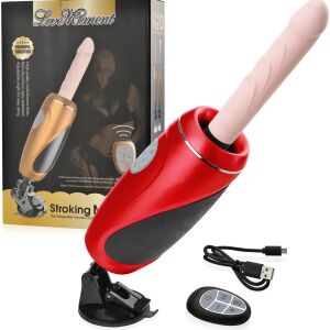 WIBRATOR Z RUCHEM GÓRA-DÓŁ 180 FUNKCJI 240 RUCHÓW/MINUTĘ MASTURBATOR SEX MASZYNA USB Z PILOTEM - 77947447