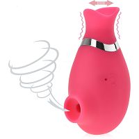 Powietrzny masażer łechtaczki z ruchomym języczkiem - 5 funkcji ssania i wibracji - 70417980 - 2