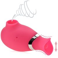 Powietrzny masażer łechtaczki z ruchomym języczkiem - 5 funkcji ssania i wibracji - 70417980 - 3