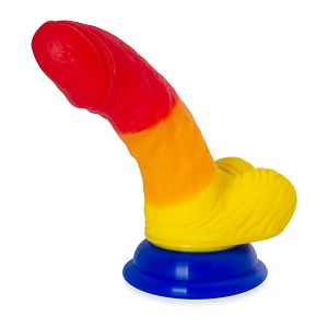 Tęczowe dildo 14 cm sztuczny penis pride friendly LGBT - 72241371