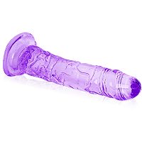 Anatomiczne elastyczne fioletowe dildo 18 cm - 78928133 - 2