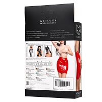 Sznurowana czerwona spódniczka + stringi Glossy Wetlook Kellie - 72276345 - 6