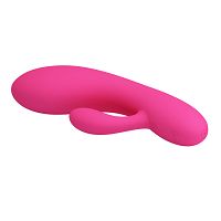 Różowy silikonowy wibrator z wypustką do łechtaczki 30 programów - 76451389 - 2