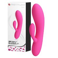 Różowy silikonowy wibrator z wypustką do łechtaczki 30 programów - 76451389 - 6
