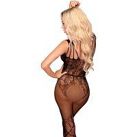 Penthouse dirty mind - bodystocking z siateczki w kobiece kwiaty i kokardki - 73894220 - 2