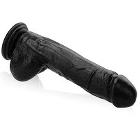 Realistyczny wielki sztuczny penis 22 cm grube dildo czarne - 72430634 - 2