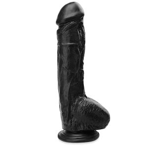 Realistyczny wielki sztuczny penis 22 cm grube dildo czarne - 72430634
