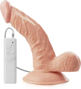 Realistyczny wibrator zakrzywiony penis dildo na przyssawce - 70410366