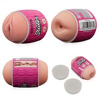 Dwustronny masturbator dla mężczyzn cielista pochwa i anus - 79165428 - 3