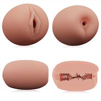 Dwustronny masturbator dla mężczyzn cielista pochwa i anus - 79165428 - 5
