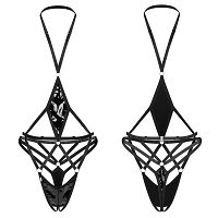 Obsessive Keira Lise erotyczne body wet look otwarty krok - 75309046 - 2