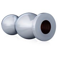 Stalowy korek analny 4,4 cm z otworem anal plug - 79734286 - 2