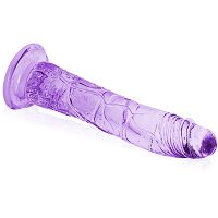 Anatomiczne dildo fioletowe 21 cm elastyczny sztuczny penis - 74966076 - 2