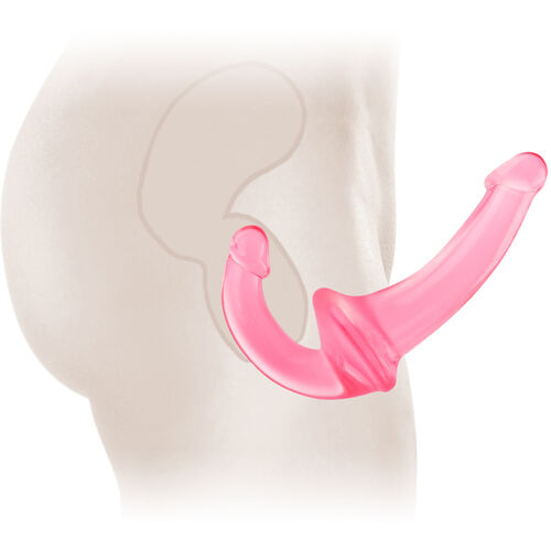 STRAP ON BEZ PASÓW - DWA PENISY DO POCHWY I ANUSA PODWÓJNE DILDO 2w1 – 77133762