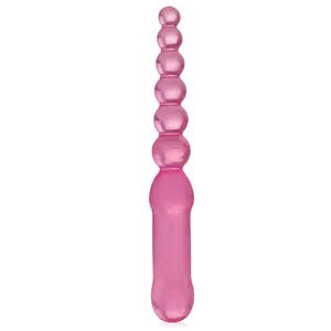 Dwustronne dildo analno-waginalne 23 cm kulkowa sonda i penis double dong - 77341207